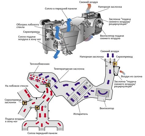  Расположение агрегата отопления внутри салона автомобиля 